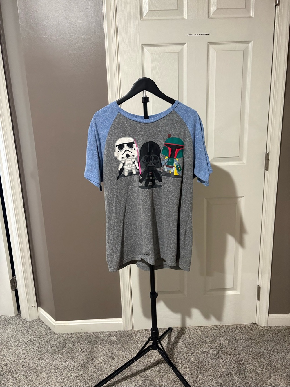 Star Wars Darth Vader Boba Fett Stormtrooper Raglan Tee L